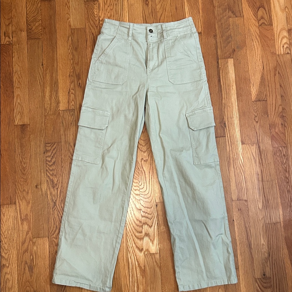 Relaxed Cargo Olive Green Pants